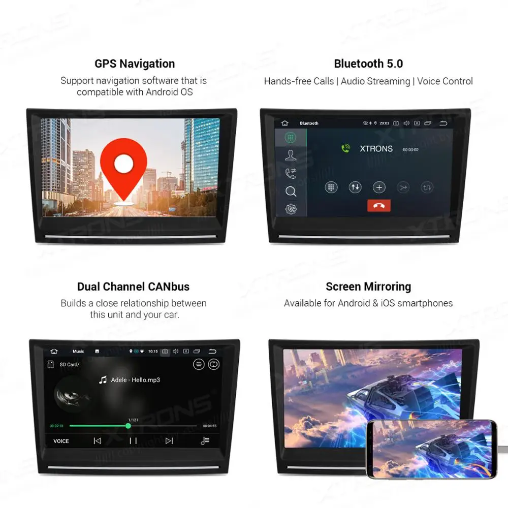 Best XTRONS 8"Android 9.0 Octa Core 4GB RAM 64GB ROM Car Multimedia GPS System for Porsche Cayman 2005-2008 Boxster 2005-2012 NO DVD 3