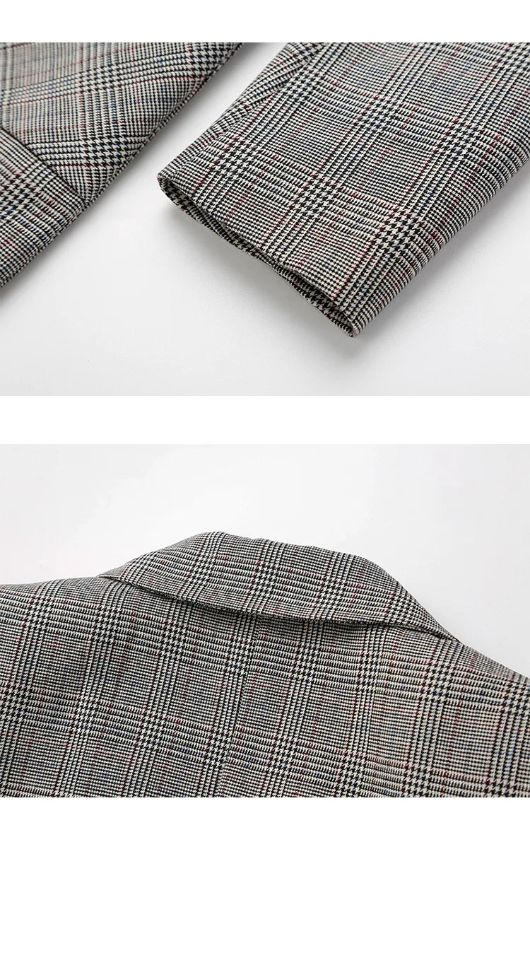 Весна и осень стиль Мода длинный рукав Slim Fit похудение плед Топы Мода Женское пальто простой элегантный