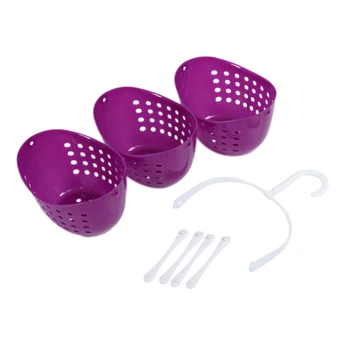 

New 3-Tier Plastic Basket Shower Caddy Hanging Rack Tidy Shelf Organiser Storage, Purple