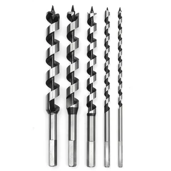 

6Pcs 6-20mm Wookworking Auger Drill Bit Set Length 230mm Woodworking Drilling Bits with Strong Wood Case