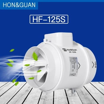 

Hon&Guan 5" Extractor Exhaust Fan Mixed Flow Bath Ventilation System Air Ventilator for Bathroom Kitchen Inline Duct Fan HF-125S