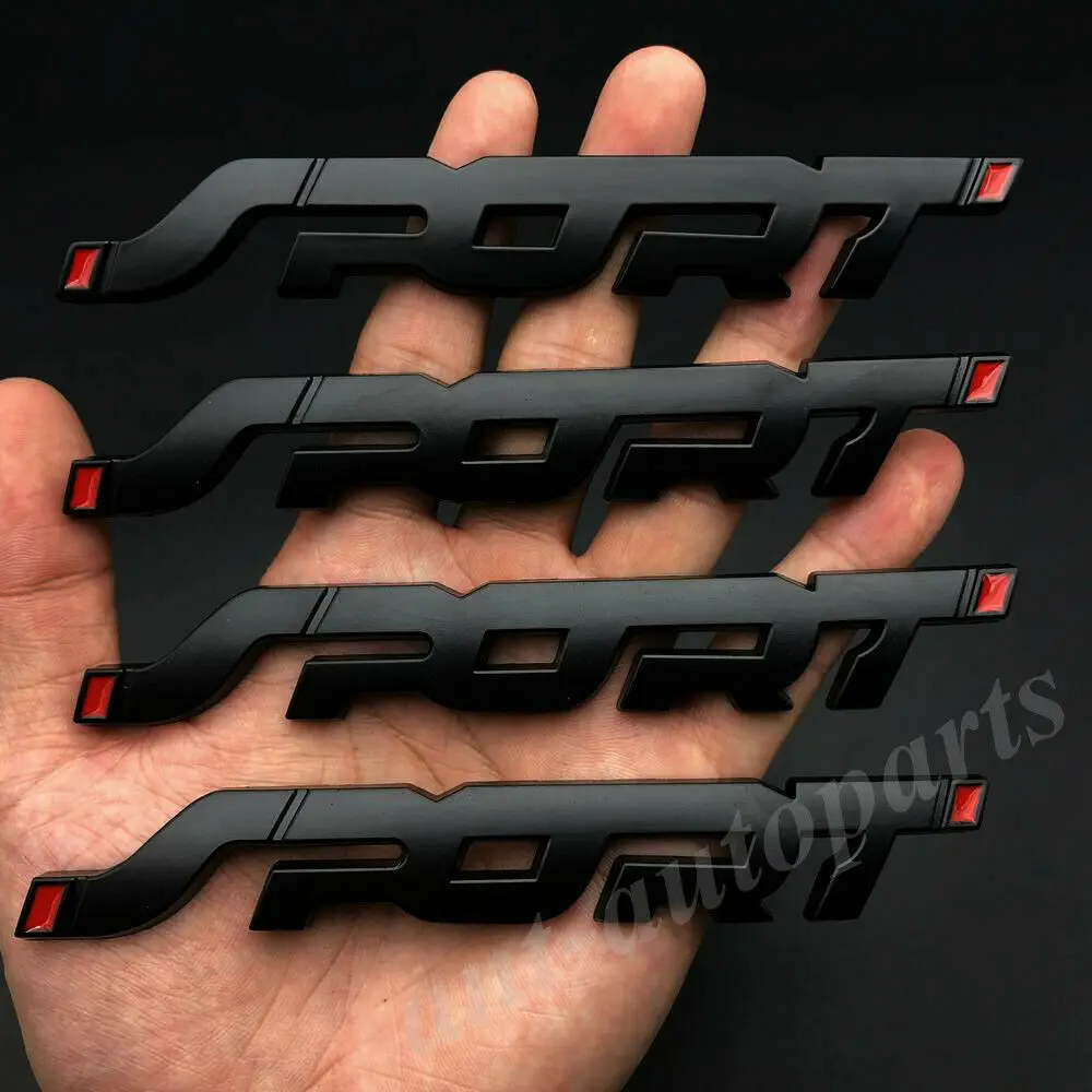 

4x Black Metal Sport Racing Logo Car Trunk Fender Emblem Badge Decals Sticker