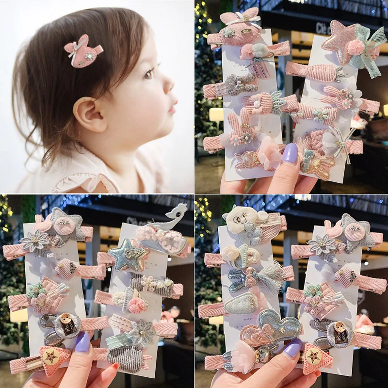 

For Hair, Hair Clip, Baby Hair Clip, Children's Hair Accessories, Fabric Products, Cute Bunny Shape, Princess Hair Clip Set Box
