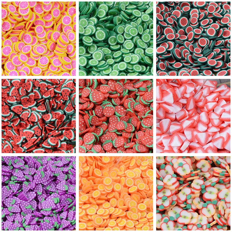 800pcs Strawberry Lemon Fruit Slices All for Slimes additives Contain Charms Fillers For Nail Art Supplies Access Decor Toy Gift