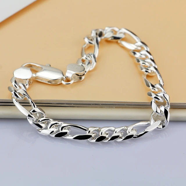 Sterling Silver RSE 925 Italy Omega Chain Bracelet 7