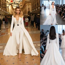 SERMENT осеннее Новое Вечернее платье кружевной боковой комбинезон с длинным рукавом ветровка поддельные две части для формального вечера Рабочая одежда