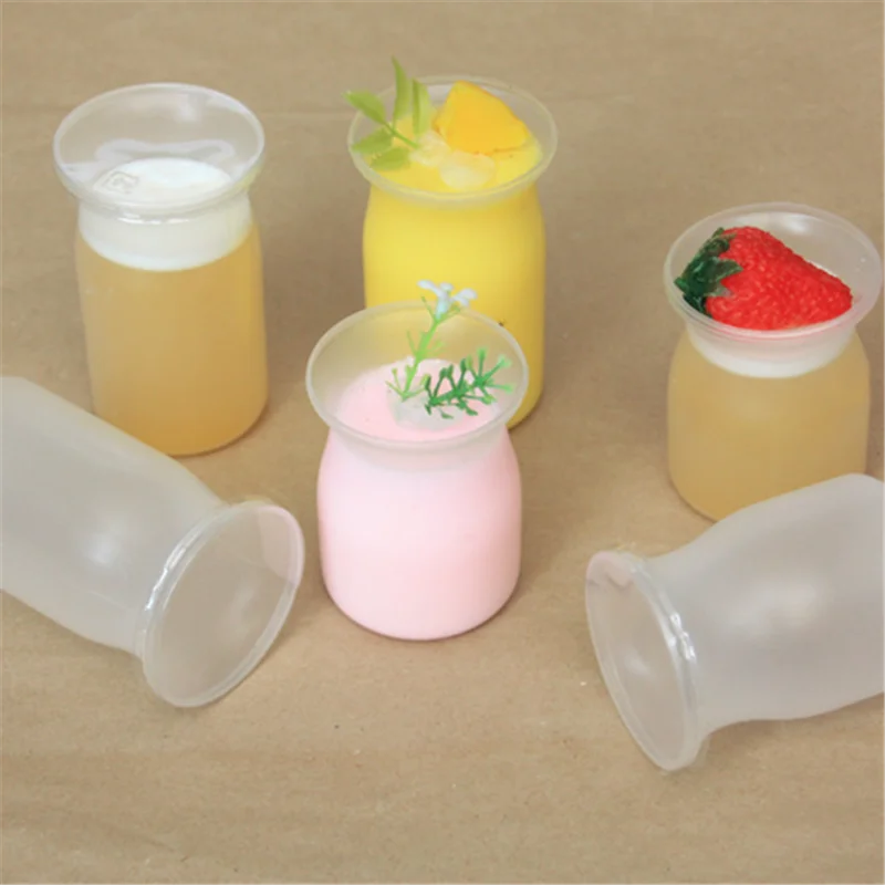 20pcs High quality baking pudding tool 100ml 120ml creative frosted transparent yogurt jelly dessert plastic cups with lid