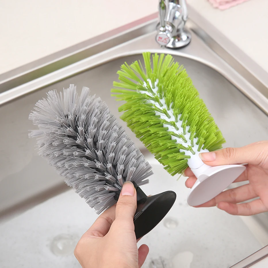 Cup Bottles Cleaning Brush Kitchen Cleaning Tool Wineglass Coffe Tea Glass Cup Cleaner Efficient Rotating Brush 16x8x8cm