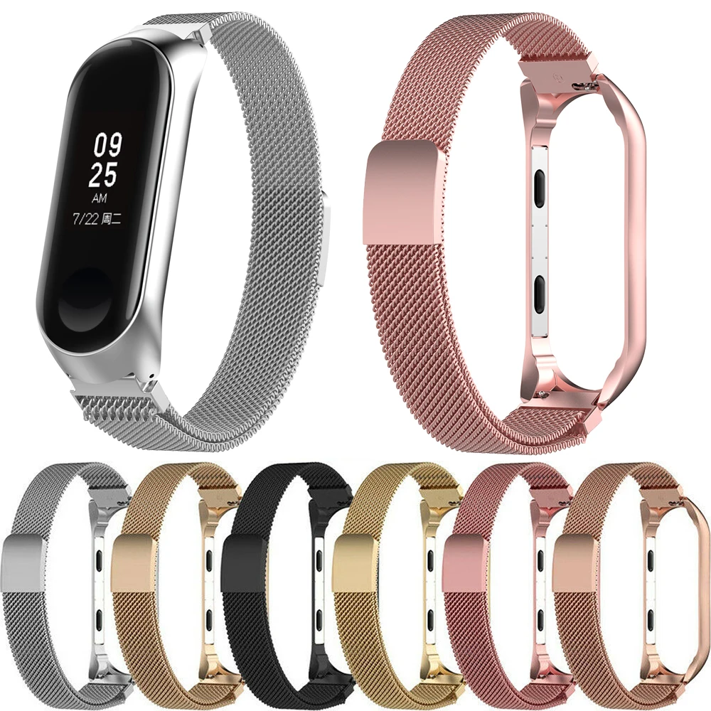 Essidi Миланский ремешок для mi band 3 4 сменный умного браслета xiaomi магнитный из