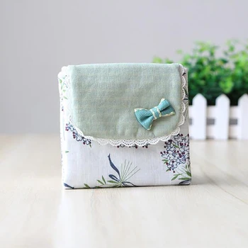 

Women Girl Cotton Cosmetic Bag For Sanitary Napkin Storage Bags Outdoor Travel Case Storage Pouch Purse Organizer