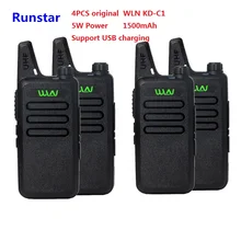 4 Шт портативное радио WLN KD-C1 мини Wiress Walkie talkie UHF Портативное двухстороннее радио коммуникатор трансивер рация