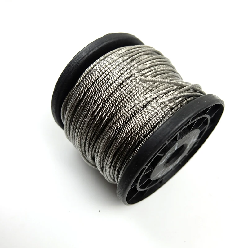 50 meters 0.5-3mm PVC Coated Flexible Steel Stranded Wire Rope Soft Cable Transparent Stainless Steel Clothesline stainless steel wire