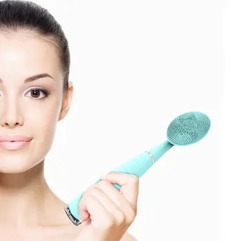 

Facial Brush Rechargeable Hand-held Electric Silica Gel Brush Electric Facial Brush Portable Facial Massager Facial Care Tools