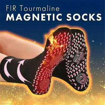

1 Pair Of Self-heating Tourmaline Socks Self-Heating Health Care Socks Magnetic Therapy Comfortable Breathable Foot Massager War