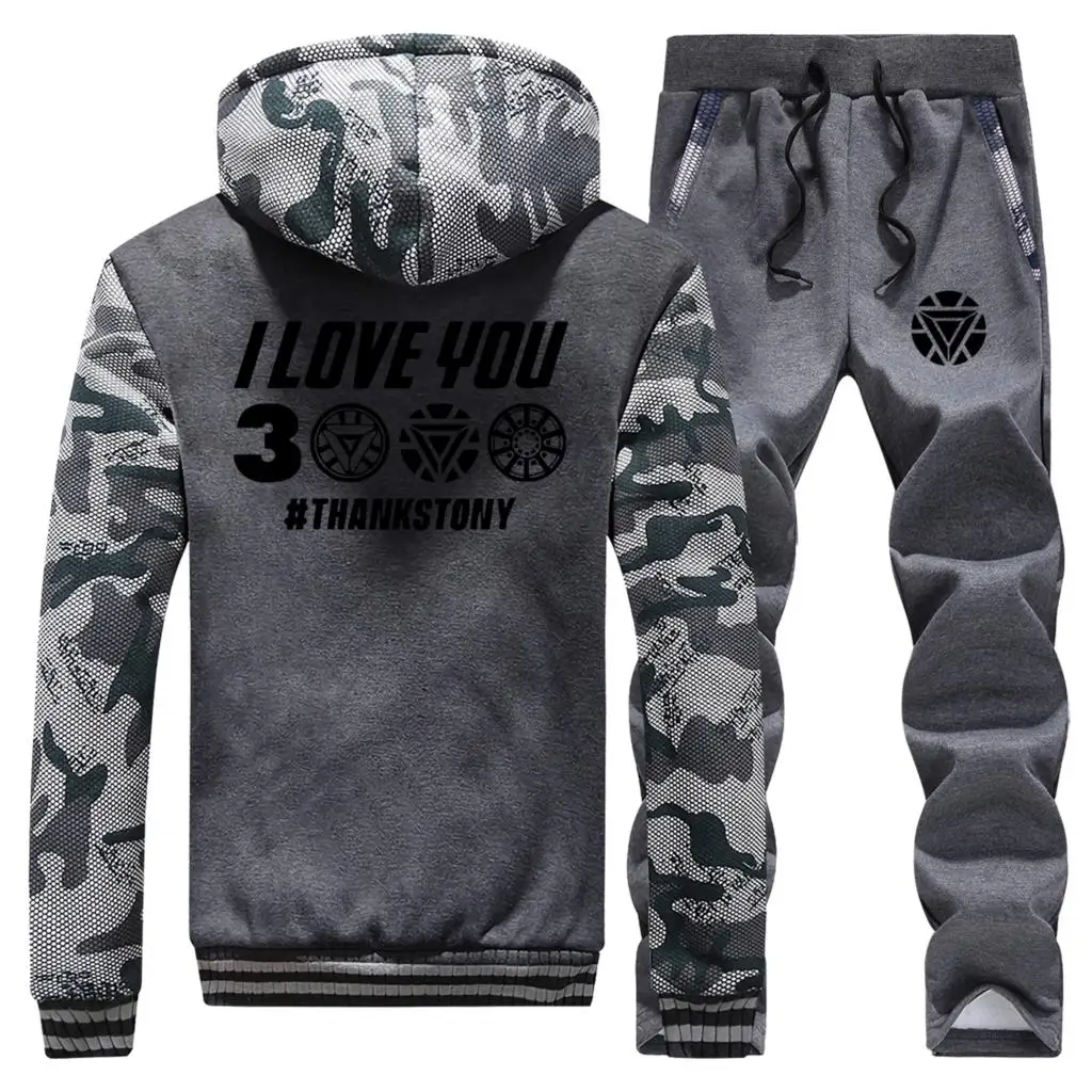 Мстители 4 мужской набор Железный человек I Love You 3000 мужские беговые куртки игровой тематики зимняя Толстовка теплый флисовый модный спортивный костюм