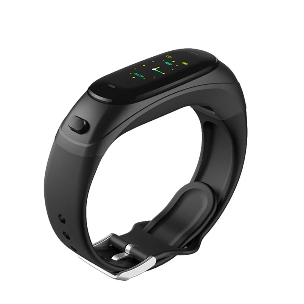 Bluetooth гарнитура браслет 2 в 1 умный Браслет 0,9" экран кровяное давление фитнес-трекер для измерения сердечного ритма наушники