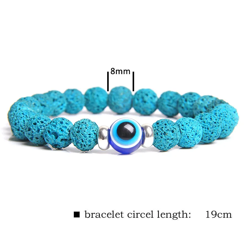 Браслет evil eye браслеты из натурального камня мужские бусы Лава браслеты с тигровым глазом для мужчин и женщин ювелирные изделия для рук Pulseras Homme