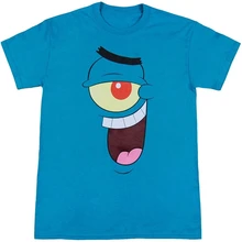 Губка Боб планктон лицо футболка одежда Повседневная футболка