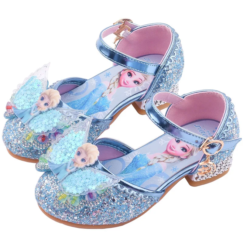 女の子のためのディズニープリンセスシューズ ハイヒールバゴウ クリスタル 冷凍サンダル モデル キャットウォーク 新しい夏のコレクション Aliexpress ママ キッズ