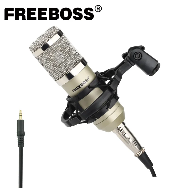 Freeboss-micrófono de condensador para grabación de juegos, dispositivo de montaje de choque de plástico con enchufe de 3,5mm, profesional, radiodifusión, Chat y canto, BM-800 1