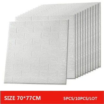 

3D Brick Wall Stickers DIY Self Foam Waterproof Decor Wall Covering Wallpaper for TV Background Kids Living Room