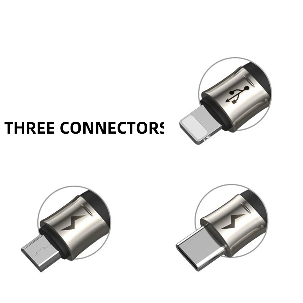 Кабель FDBRO из цинкового сплава 3A Max 1,3 м 3 в 1 USB кабель для iPhone Micro type C usb кабель для зарядки huawei для Xiaomi для samsung