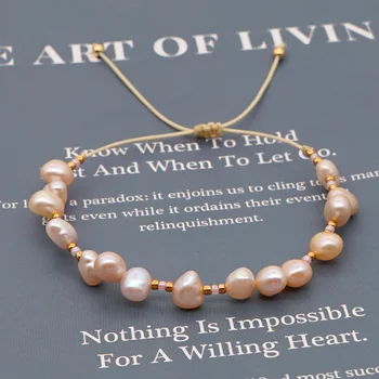 

INS Non-mainstream Design Hand Jewelry Sisters Token Online Celebrity Bracelet Baroque Natural Pearl Best Friend Elegant Bracele
