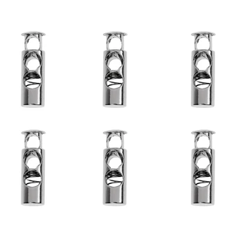 

6x Paracord Cord Lock Clip Clamp Buckle Toggle 2 Hole Toggle Spring Stopper