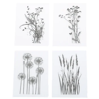 

DIY Inkpad Stamper Accessories For Scrapbooking Photo Album Painting Toy Silicone Flower Grass Transparent Silicone Clear Stamps