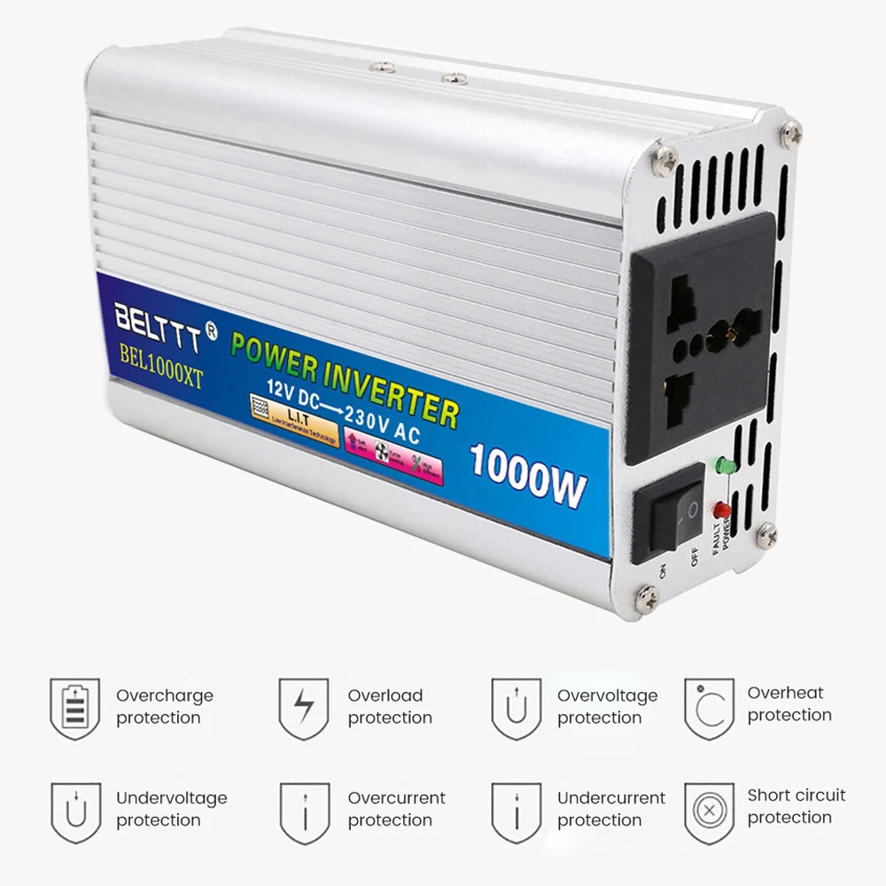SUNYIMA модифицированный синусоидальный инвертор DC12V к AC220V 1000 Вт/2000 Вт автомобильный инвертор источник питания для автомобильной солнечной системы бытовой