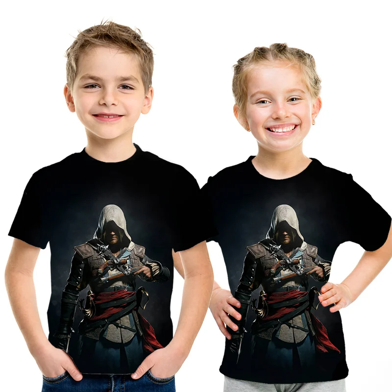 Г. Футболка с принтом Assassin Creed детская повседневная забавная футболка с короткими рукавами для мальчиков детская футболка в стиле хип-хоп футболки для девочек с 3d принтом assassin - Цвет: NT863