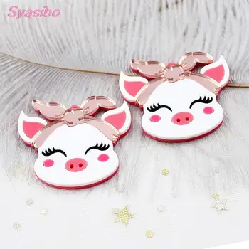 

(1pair) AC1801- Farm Animal Piglet For Jewelry Accessories Pink Pig Laser Cutout Girl Birthday Acrylic Little Piggy For Earrings