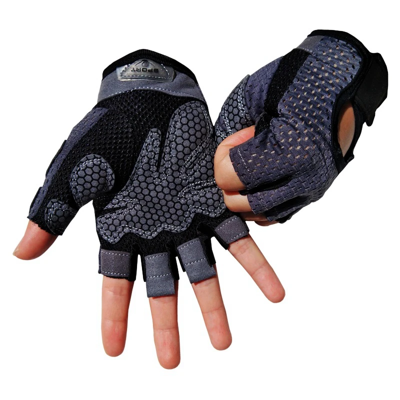 Professional Gym Fitness Gloves Power Weight Lifting Women Men Crossfit Workout Bodybuilding Half Finger Hand Protector (25)