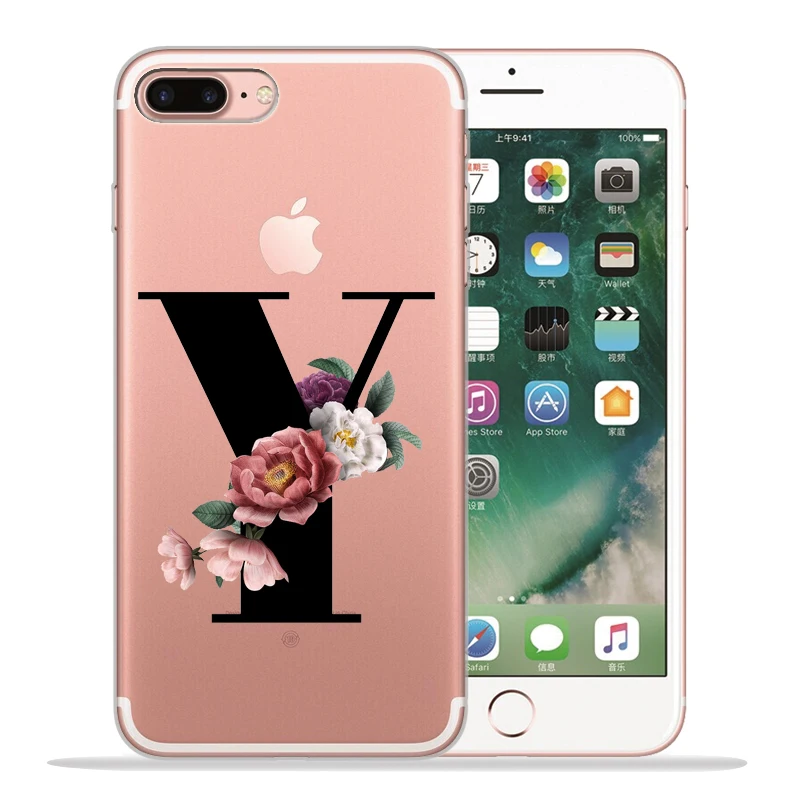 Чехол для телефона с буквенным принтом и цветочным рисунком, чехол для iPhone X, чехол 11 11 Pro Max 5, 5S, 6, 6 S, 7, 8 Plus, X, XS, Max, XR, чехол для iPhone 8, чехол
