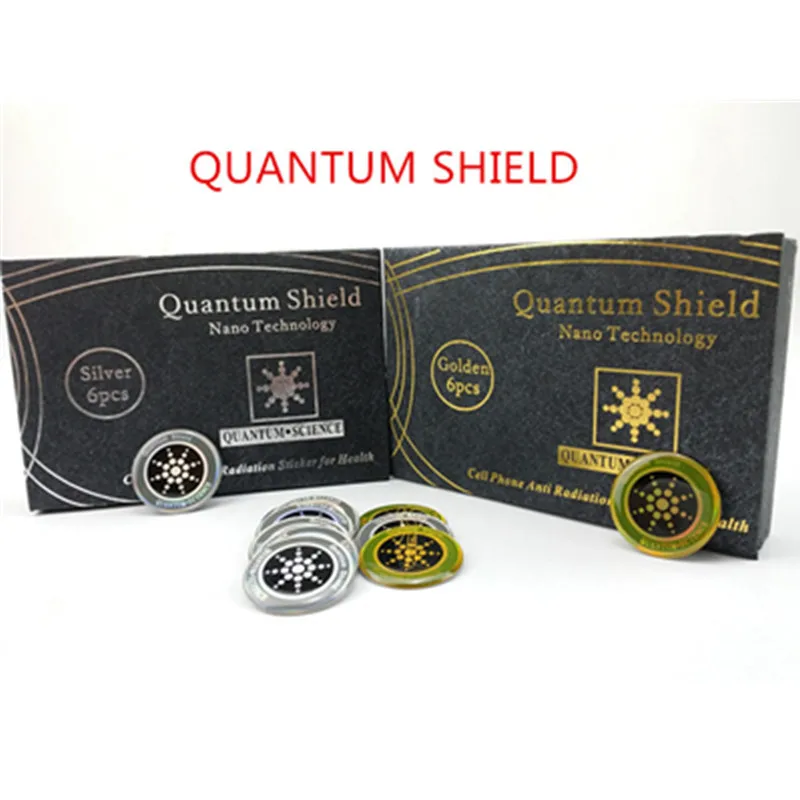 Silver/Golden Mobile Phone Sticker With Negative Ions Anti Radiation Shield Round 60pcs/lot Free shipping