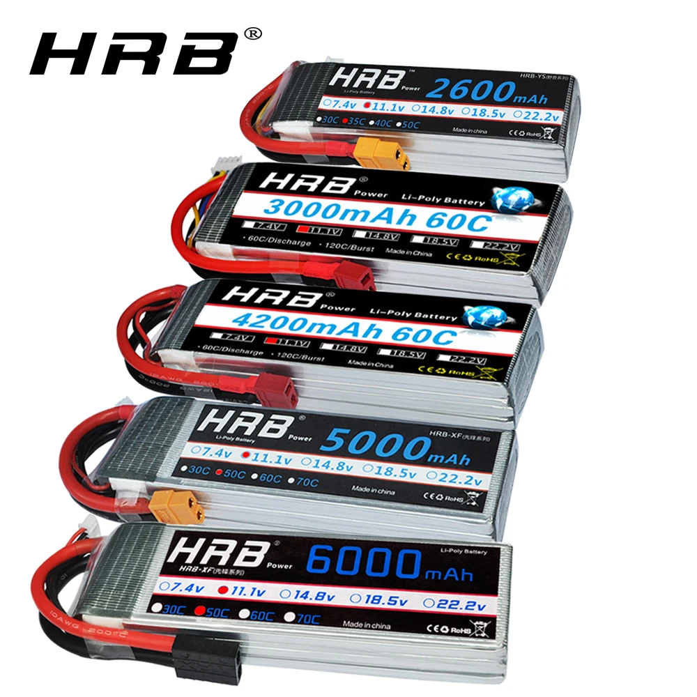 HRB RC 3S lipo батарея 11,1 V 5000mah 6000mah 2600mah 3000mah 3300mah 1800mah 12000mah 22000mah lipo с разъемом Deans для RC автомобилей|Детали и аксессуары|   | АлиЭкспресс