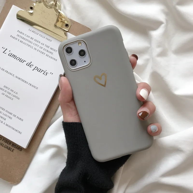 Покрытие Любовь Сердце Мягкий чехол для телефона для iphone 11 Pro 6 6S 7 8 Plus XS Max XR X пара чехол Золотая Блокировка Печатный задний Чехол для телефона