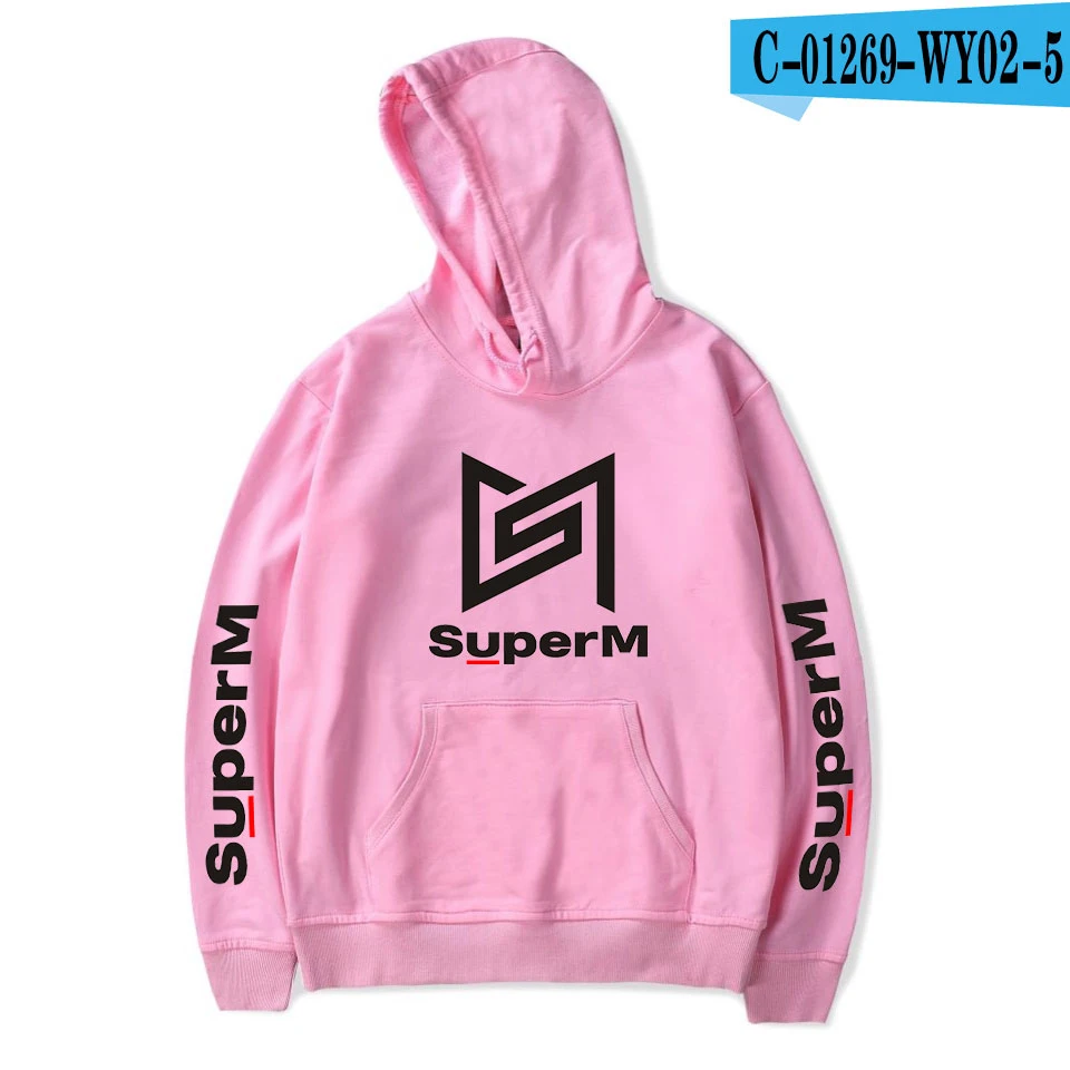 Новинка SuperM толстовка модная Дамская Мужская Толстовка Красная удобная куртка осень-зима модные пуловеры для мальчиков и девочек - Цвет: As picture