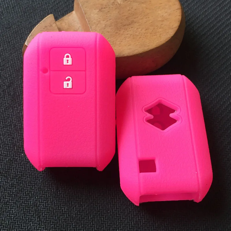 ZAD силиконовый резиновый чехол для ключа автомобиля, набор для suzuki, swift wagon R, японский монополия, тип 3c, 2 кнопки дистанционного ключа, держатель - Название цвета: rose