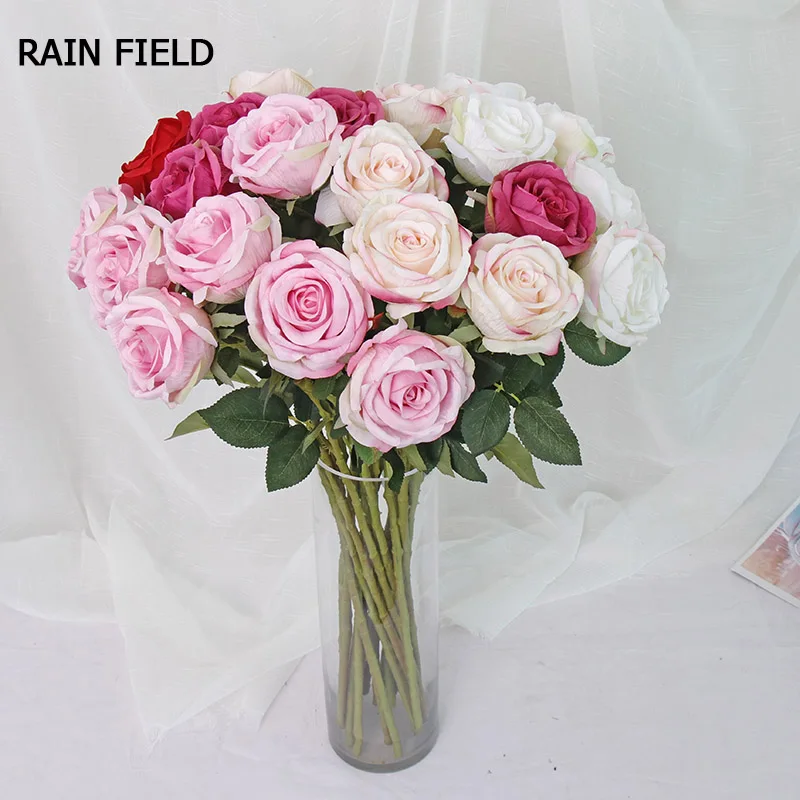 1pc Rose Flower Red Silk Artifical Flowers for Wedding Home Decorations Peonies Bouquet Free Combination | Дом и сад