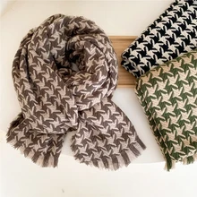 All-match Plaid Cashmere Scarf For Ladies Simple Colorful Female Thick Blanket Decorative Scarf Winter Warm Long Scarf