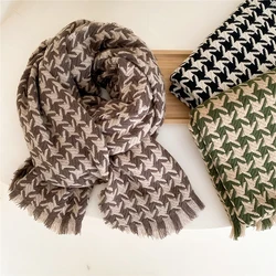 All-match Plaid Cashmere Scarf For Ladies Simple Colorful Female Thick Blanket Decorative Scarf Winter Warm Long Scarf