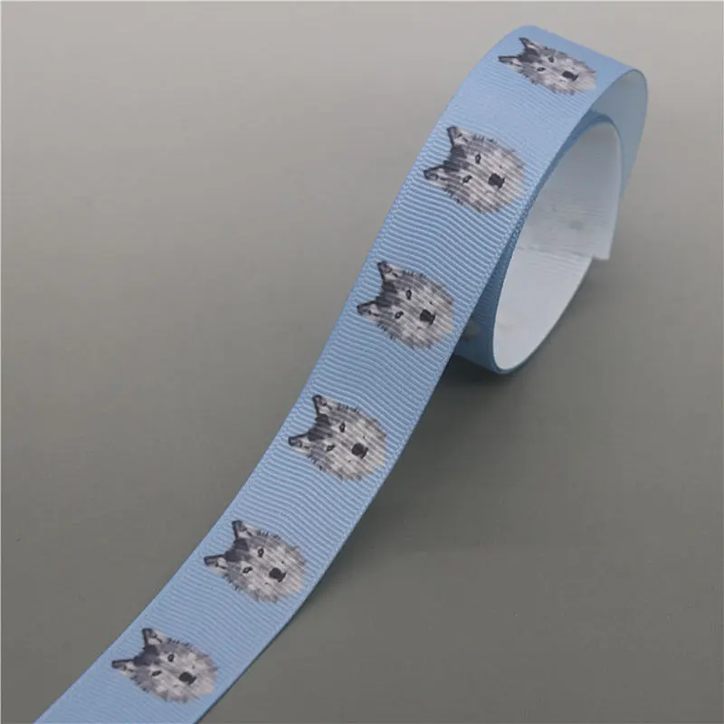 DHK 5 ярдов волк слон животные напечатанный Grosgrain ленточный аксессуар Hairbow головной убор украшение «сделай сам» оптом OEM C1737 - Цвет: 10285