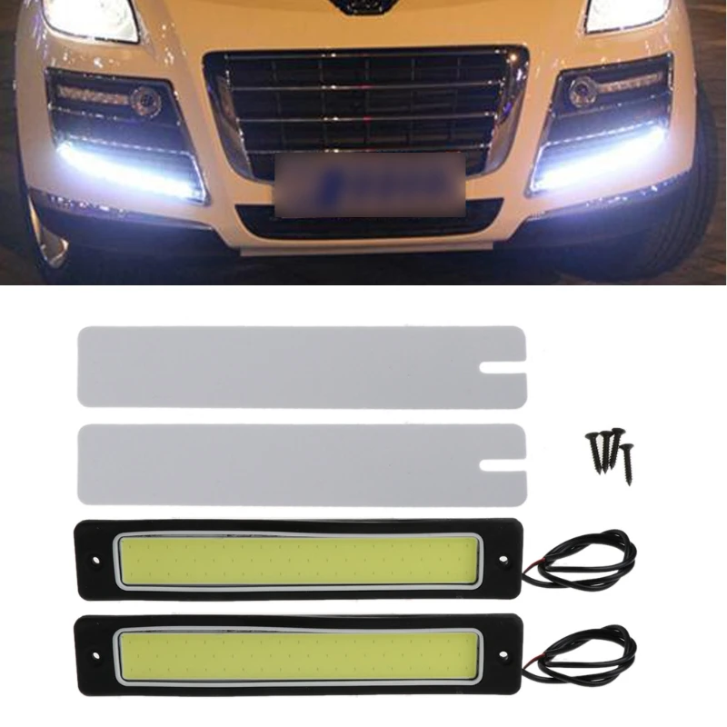 

DC 12V 2x Car LED COB DRL Daytime Running Lights Flexible Reversing Fog Lamp Exterior Car Light