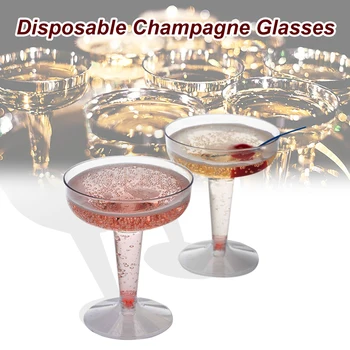 

Home and Living Disposable Hard Plastic Martini Champagne Cocktail Cups for Parties Wedding Buffets 6pcs