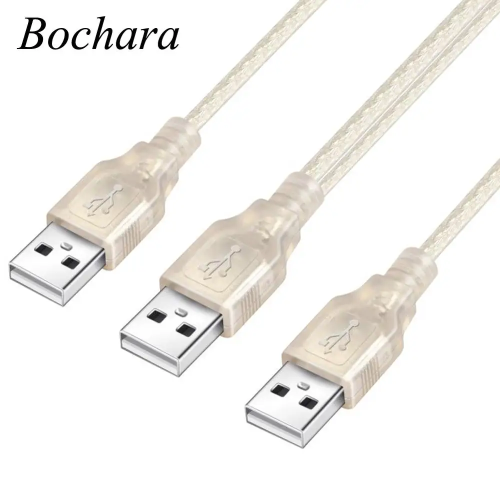 Bochara 2 In 1 Dual Usb Type A Male To Usb Type A Male+usb Power Supply