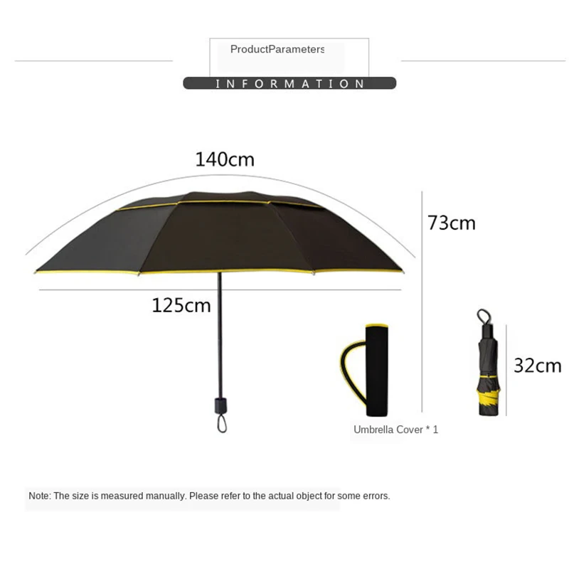 Ceny Parasol 130cm mężczyźni parasol przeciwdeszczowy kobieta wiatroszczelna duża Paraguas mężczyzna kobiet słońce 3 Floding wysokiej jakości duża Parapluie na zewnątrz
