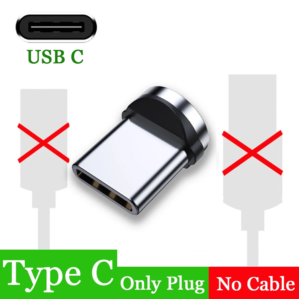 Кабель для передачи данных Магнитный кабель Micro usb type-C кабель USB Tipo C магнитное зарядное устройство Кабо USB Магнитный usb кабель для зарядки Магнитный iphone - Цвет: only plug for type c