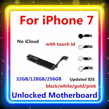 

Factory unlocked for iPhone 7 Motherboard With Touch ID,Original for iphone 7 Mainboard with Chip home button ,32GB 128GB 256GB