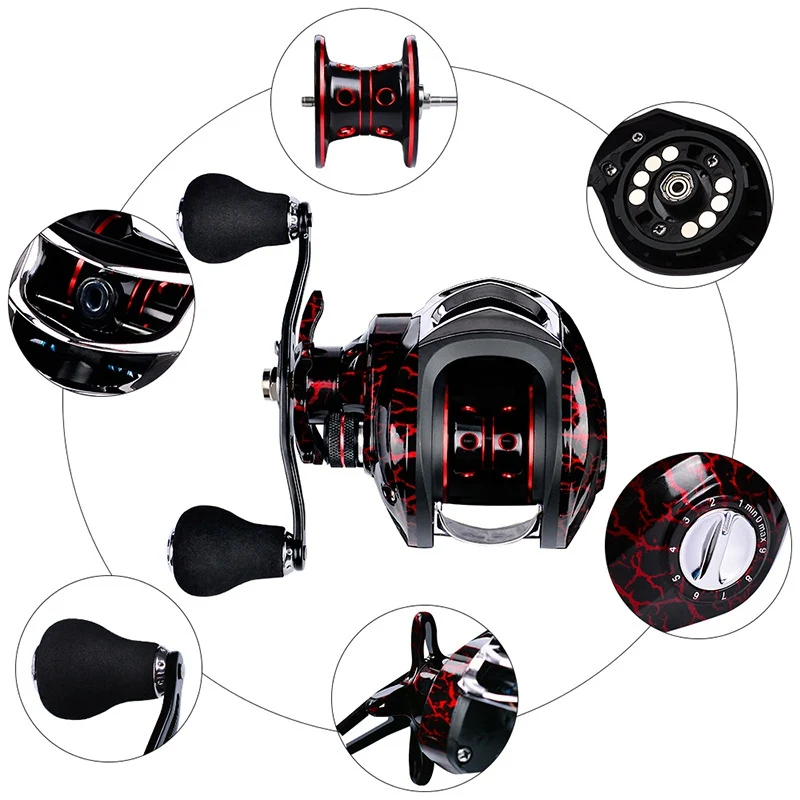 18*1BB Metal spinning wheel Baitcasting Fishing Reel 8.1:1 Long Shot Left / Right Hand Fishing Wheel Bait Casting Fi